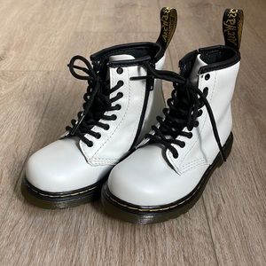 Toddler Dr Martens white combat boots size 8